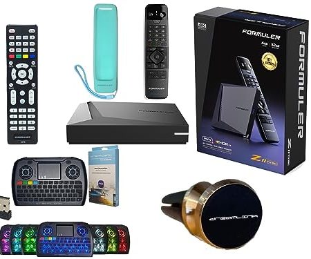 Formuler Z11 Pro Max Android 11 4 GB RAM 32 GB ROM 4K mit Universal Bluetooth Sprachfernbedienung BT1 & Case Cover + Extra 7 Farbe Wireless Tastatur + Extra Luminous Remote + Extra Magnetic Mount