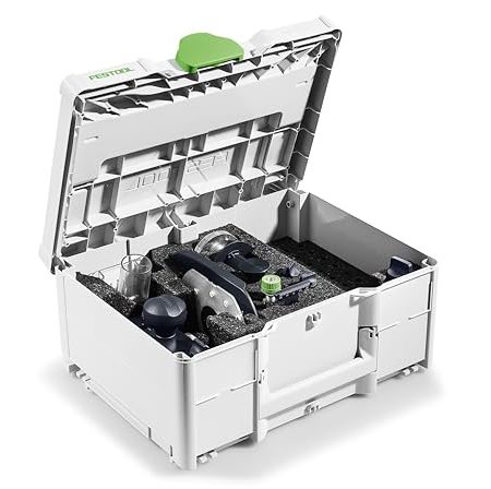 Festool Zubehör-Set ZS-OF 1010 M (mit Führungsschienen-Adapter, Feineinstellung, Abstützung, Zentrierdorn, Kopierringe, Laufsohle, Auflage, Stangenzirkel, Absaughaube, Spanfänger), im Systainer
