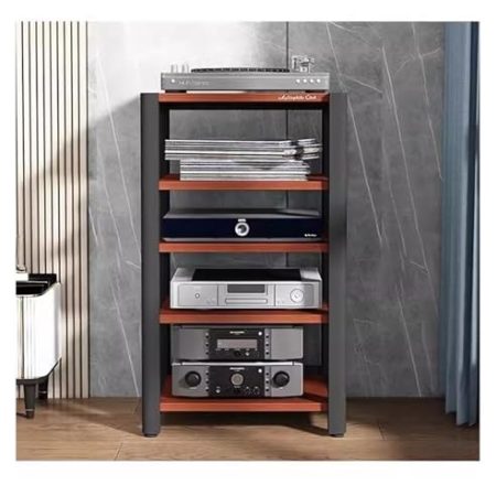 audio rack hifi regal 5-stufiger AV-Komponenten-Medienständer, Eckregal, Stereo-TV-Schrank, Audio-Video-Turm, CD-Player, Lautsprecher, Verstärker, Spielekonsole, Streaming-Gerät, Plattenspieler-Regale