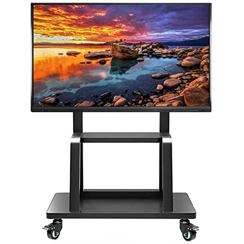 IATUPKE Universeller TV-Ständer, TV-Halterungen, Ständer und Drehteller, TV-Zubehör und -Teile, TV-Halterungen mit Rädern, tragbarer Bodenständer, rollbar, höhenverstellbar, schwarzer TV-S