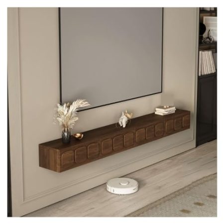 TV Schrank Hängend Moderner TV-Ständer aus Holz mit 2 Medienschränken und 2 Schubladen, schwebender TV-Ständer zur Wandmontage, Entertainment-Center for Wohnzimmer, Schlafzimmer TV Lowboard Hängend(Wa