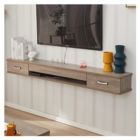 TV Schrank Schwebender TV-Ständer, an der Wand montierter TV-Schrank, Unterhaltungsmedienkonsole, schwebende Regale mit Tür, für unter den Fernseher (Farbe: A, Größe: 120 cm)