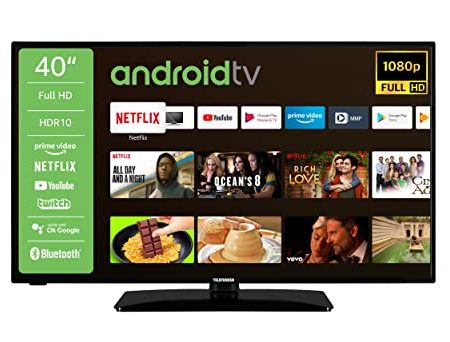 TELEFUNKEN D40F550X2CW 40 Zoll Fernseher/Android TV (Full HD, Triple-Tuner, Smart TV, Bluetooth), Schwarz