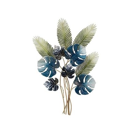 WLLKIY Eisen Kunst Blatt 3D Wandbehang TV Sofa Hintergrund Luxus Wohnzimmer Schlafzimmer Wanddekoration Raumdekoration Zubehör (Color : B 52X76X5cm)