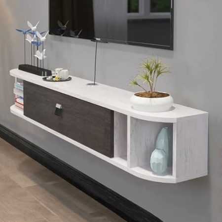 Wandmontierte TV-Konsole Entertainment Center Schwimmender TV-Schrank TV-Ständer für Wohnzimmer - Medienkonsole TV-Tisch TV-Ständer