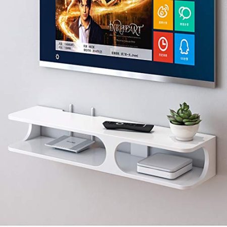 HUNTFF U-förmige moderne Wandhalterung, schwebendes Regal, TV-Konsole für TV-Box, Router, Set-Top-Box, Mini-PC, TV-Zubehör
