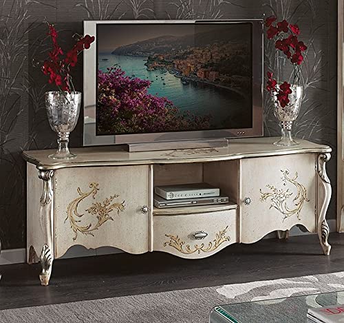 TV-Schrank 2 Türen 1 Schublade mit Stauraum aus Massivholz im klassischen Stil