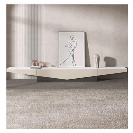 Wandmontierter TV-Schrank Boden-TV-Ständer 78'', modernes TV-Regal unter TV-Schrank, MDF-Material mit Sinterstein-Tischplatte, Entertainment-Center-Medienkonsole mit 2 Schubladen Wandmontiertes Unterh