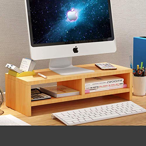 YLCJ Desktop Monitor Ständer Riser, Massivholz TV PC Computer Monitor Ständer Riser Mit Schublade Mit Aufbewahrungsbox Für Home-F