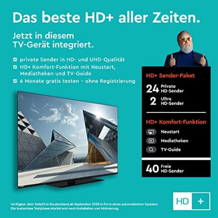 TOSHIBA 55XL9C63DG 55 Zoll OLED Fernseher/Smart TV (4K UHD, HDR Dolby Vision, Dolby Atmos, Sound by Onkyo, Triple-Tuner, 100 Hz, Game Mode, Bluetooth, PVR-Ready, Netflix UVM.) - Inkl. 6 Monate HD+
