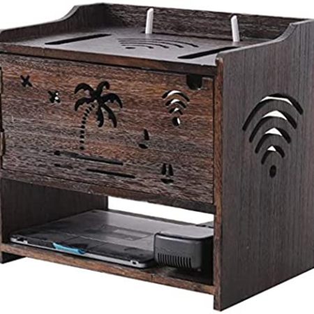 GeRRiT Router-Aufbewahrungsbox, Box, WLAN-Router-Halterung, Set-Top-Wandhalterung, WLAN-Router-Ständer, Router-Aufbewahrungsbox, Regalhalterung für TV-Zubehör, WLAN-Router, TV-Box, Set-to