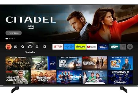 Toshiba 65QF5D63DA 65 Zoll QLED Fernseher/Fire TV (4K Ultra HD, HDR Dolby Vision, Smart TV, Triple-Tuner, Alexa Built-In, Bluetooth, Sound by Onkyo) [2023], schwarz