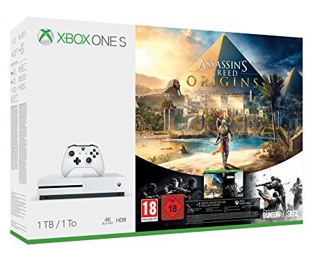 Xbox One S 1TB Konsole - Assassin‘s Creed Origins Bonus Bundle inkl. Tom Clancy‘s Rainbow Six: Siege Spiele-Download