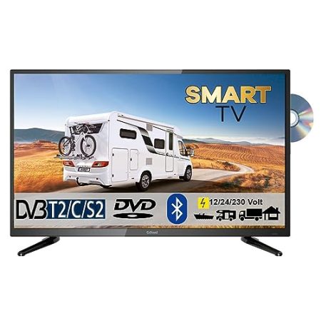 Gelhard GTV2755 LED Smart TV mit DVD und Bluetooth DVB-S2/C/T2 für 12V u. 230Volt WLAN Full HD
