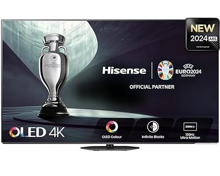 Hisense 65A85N 164cm (65 Zoll) Fernseher, 4K UHD OLED Smart TV,120Hz, HDMI 2.1, Game Mode Pro, AMD FreeSync Premium, Dolby Vision IQ & Atmos, Bluetooth, Alexa Built-in, Schwarz, [2024]