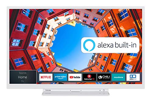 Toshiba 24WK3C64DA 24 Zoll Fernseher (HD ready, Smart TV, Prime Video / Netflix, Alexa Built-In, Bluetooth, WLAN, Triple Tuner), weiß