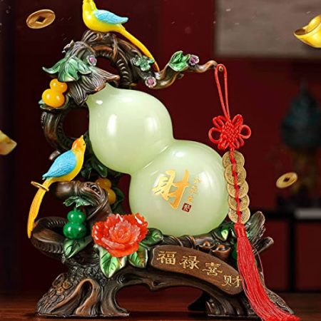 Feng Shui Statue Fortune Glas Kürbis Ornamente, Ferro Elster Zuhause, Wohnzimmer Weinschrank, TV Schrank Dekoration, Neues Haus Einweihungsgeschenk Feng Shui Geschenk Heimdekoration ( Color : Onecolor