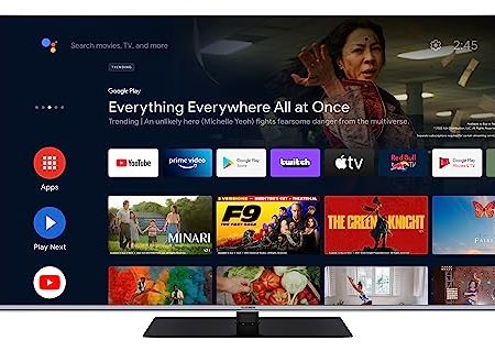 Telefunken Android TV 65 Zoll QLED Fernseher (4K UHD Smart TV, HDR Dolby Vision, Triple-Tuner, Dolby Atmos) QU65AN900M