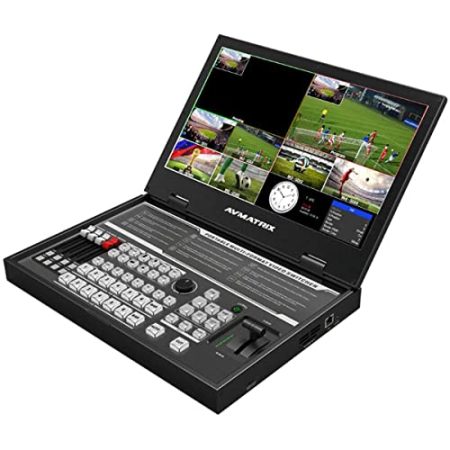 AVMATRIX PVS0615U Tragbarer 6-Kanal SDI/HDMI Multi-Format-Streaming-Switcher, 39,6 cm (15,6 Zoll)