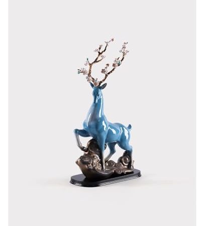 ANMUDAN Hausdekoration Keramik-Hirschornamente, Heimständer, TV-Schrank-Zubehör Statuette für Ihren Schreibtisch(Color:A)