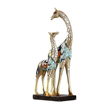 Giraffen-Skulptur, Zubehör, Tischdekoration, Figur, Tierornament, Harz, Hirschstatue für Zuhause, Büro, Arbeitszimmer, Eingangsdekoration, Mutter mit