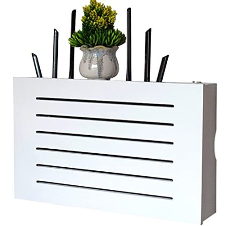 TV Schrank Schwebende Regale, an der Wand montierter WLAN-Router, TV-Box für DVD-Player, Kabelboxen, Spielekonsolen, TV-Zubehör (Farbe: WeißA, Größe: 39 x 23 x 9,5 cm)