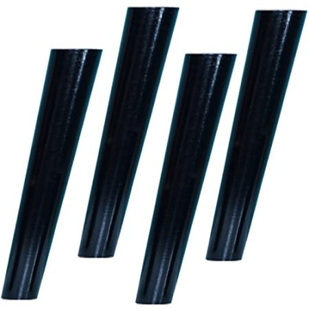 4 Stück Massivholz-Möbelbeine, konische Ersatz-Sofabeine, Eukalyptus-Schrankbeine, geneigte Tischbeine, für Schminktisch, TV-Schrank, Nachttisch, Sessel, mit Zubehör, Schwarz (25 c