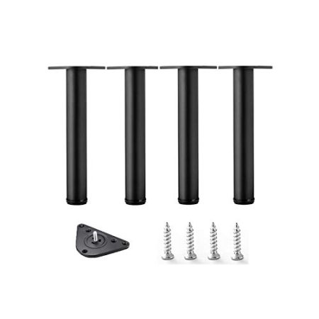 Verstellbare Metall-Möbelbeine für Betten, Schreibtische, Stühle und stabiles Design, schwarz, 20 cm, inklusive Zubehör