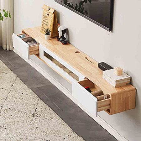 Vendics Schwebendes Regal Tv-Ständer Schrank Wandmontierte Medienkonsole Center Großes Lagerregal Set-Top-Box-Rack-Schrank Unterhaltungseinheit Für Wohnzimmer Schlafzimmer/a/120Cm