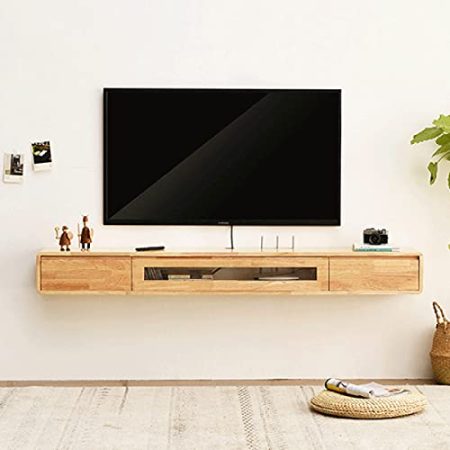 Vendics Schwebendes Regal Tv-Ständer Schrank Wandmontierte Medienkonsole Center Großes Lagerregal Set-Top-Box-Rack-Schrank Unterhaltungseinheit Für Wohnzimmer Schlafzimmer/B/120Cm