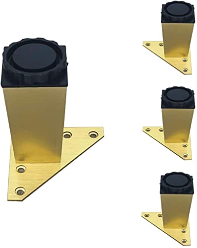 VAKUUM 4 * Beine Quadratisch Schwarz Gold Bodenverstellbare TV-Beine Tischstützbeine Couchtischbeine Zubehör,Gold,40Cm
