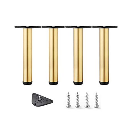 Goldfarbene Möbelbeine, wasserdicht, Tischfüße für Betten, Schreibtische, Stühle, langlebige Schrankfüße mit Zubehör, stabiles und sicheres Design, 65 cm