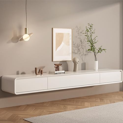 XRRJFYH TV Board Hängend Fernseher Tisch Modern Fernsehschrank mit Schubladen Lowboard TV Möbel Wohnzimmer TV Schrank Holz