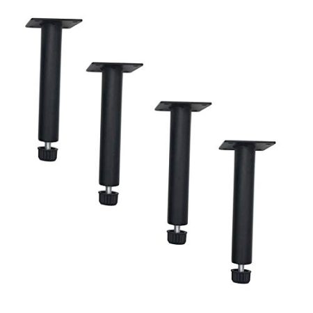4er-Pack Möbelbeine, Metallfüße, verstellbare Schrankbeine, Stützbeine aus Eisen, Hardware-Zubehör, für Sofafuß, Couchtisch, TV-Ständerschrank, Ersatzbeine, mit Schraube, Schwarz (140 m (A 175 mm))