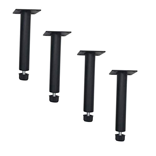 4er-Pack Möbelbeine, Metallfüße, verstellbare Schrankbeine, Stützbeine aus Eisen, Hardware-Zubehör, für Sofafuß, Couchtisch, TV-Ständerschrank, Ersatzbeine, mit Schraube, Schwarz (140 m (A 175 mm))