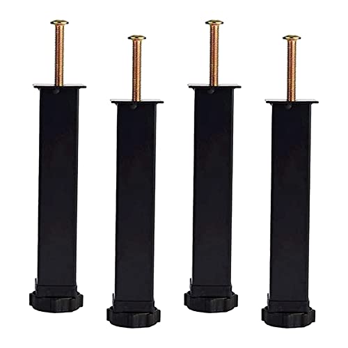 Verstellbare Möbelbeine, 4 Stück, strapazierfähig, Schrankfußbeine, Bettgestell, Stützfüße, Bettgestell, Zubehör, verstellbare Höhe (17,8 cm), Schwarz
