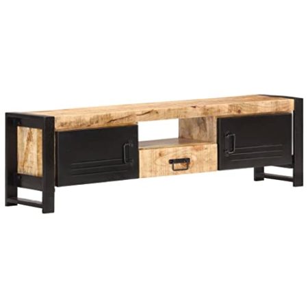 AJSEOYBS Tv Schrank Hochglanz,Lowboard Wohnzimmertv-Schrank 140x30x40 cm Raues Mangoholzgeeignet Geeignet für Arbeitszimmer, Wohnzimmer, Schlafzimmer und Empfangsräume