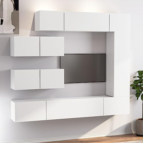 Generisch 7-TLG. TV-Schrank-Set Weiß Holzwerkstoff,jiangboyue-3114558