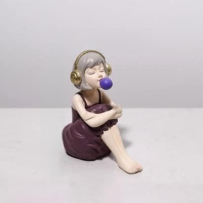 xuejuanshop Musik Bubble Girl Figur Ornamente Wohnzimmer Couchtisch Obst Tablett Lagerung Kreative Dekoration Zubehör (Color : D200704R)
