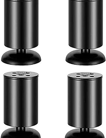 ZZYE Möbelfüße DIY-Hardware-Zubehör,einstellbare Möbelbeine,TV-Kabinett/Schrankhalterung Beine für Möbel Sofa Metallstütze Füße Tischfüße (Color : Black, Size : 20cm)