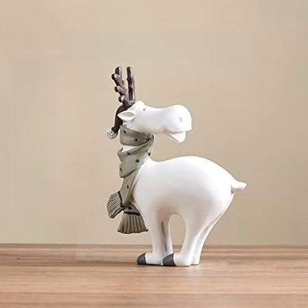 HUHAORAN2021 Mode-Skulptur Dekoration Zubehör for Wohnzimmer Deer Figur Tier Figuren Figuren for Innenraum Moderne Tierfigur Moderne Kunst (Color : Deep Blue)