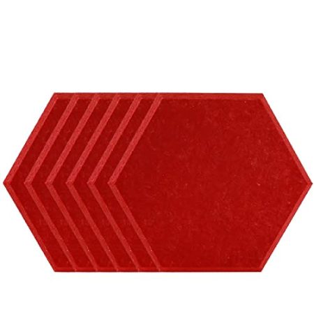 6 STÜCKE Schalldichte Wandaufkleber Schallabsorbierende Wandaufkleber Familie Schlafzimmer Studio Schalldichte Dekoration Zubehör-Rot_1.0cm Hohe Dichte