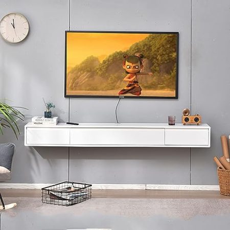 Tv Lowboard - Tv Schrank Hängend - Wandmontage TV-Schrank, 120 Cm TV-Schrank, TV-Lowboard-Board, Hängender Wandschrank, Schwebendes TV-Wandregal Mit 2 Schubladen, Für Wohnzimmer/Schlafzimmer ( Color :