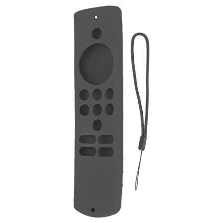 Aoveew Weiche, stoßfeste Schutzhülle aus Silikon mit Trageband für Fire TV Stick Lite, Weiß (Dunkelgrau)