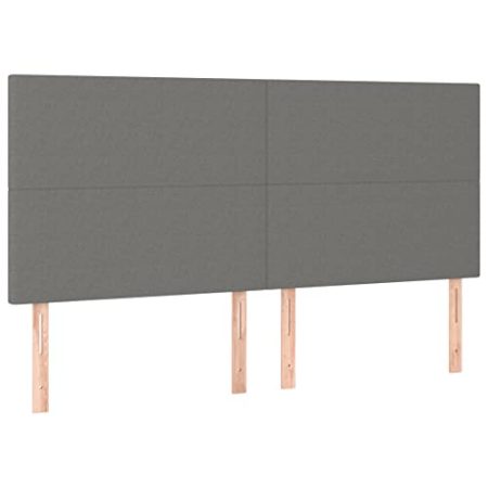 vidaXL 4X Kopfteil Polsterkopfteil Bettkopfteil für Bett Betthaupt Bettgestell Bettrahmen Bettzubehör Schlafzimmer Dunkelgrau 90x5x78/88cm Stoff