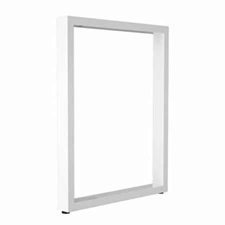 Verstellbare industrielle Metall-Tischbeine für Esstisch, Schreibtisch, Couchtisch, strapazierfähig, DIY-Möbelbeine, quadratisches Rohrbein, Zubehör, Weiß (1 Set)