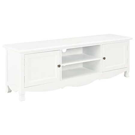 VACARX TV-Schrank, weiß, 120 x 30 x 40 cm, Holz, Artikelfarbe: Weiß