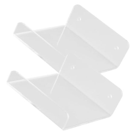 FELTECHELECTR 2St praktisches Gestell Anzeige Streifen Schwebendes Regal mit Drahtloch für den einzug Storage Shelves komfortable Unterstützung Kunststoffträger Plastik Transparent