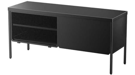 WTIWJY TV Schrank, Fernsehschrank mit Stauraum Metallgestell, TV Konsole Medieneinheit, Unterhaltungszentrum Medienschrank, TV Tisch für Wohnzimmer und Esszimmer