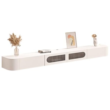 Generisch Schwebender TV-Schrank, großer TV-Ständer zur Wandmontage, TV-Ständer, schwebendes Entertainment-Center mit Stauraum, modernes schwebendes Regal (200 cm)